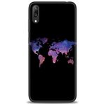 MRCİLETİSİM (mrc20826) Tam Ekran Koruyucu Kılıf HD Baskılı Kılıf Dünya Haritası Huawei Y7 Prime 2019 ile uyumlu