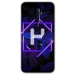 MRCİLETİSİM (mrc2290) Dark Neon Yaprak H Harfi Kılıf Baskılı Kapak Tam Kaplayan Mat Seramik Oppo Reno 2z ile uyumlu