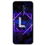 MRCİLETİSİM (mrc2295) Dark Neon Yaprak L Harfi Kılıf Baskılı Kapak Tam Kaplayan Mat Seramik Oppo Reno 2z ile uyumlu