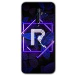 MRCİLETİSİM (mrc2313) Dark Neon Yaprak R Harfi Kılıf Baskılı Kapak Tam Kaplayan Mat Seramik Oppo Reno 2z ile uyumlu