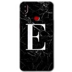 MRCİLETİSİM mrc2585 Siyah Mermer Desenli E Harfi Kılıf Baskılı Kapak 5D Tam Kaplayan Cam Samsung Galaxy A10s ile uyumlu