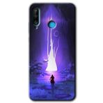 MRCİLETİSİM mrc26032 Wanderer Silhouette Kılıf Baskılı Kapak 5D Tam Kaplayan Cam Huawei P30 Lite ile uyumlu