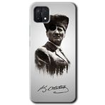 MRCİLETİSİM (mrc31419) Mustafa Kemal Atatürk Kılıf HD Desen Baskılı Arka Kapak+Temperli Cam Oppo A15s ile uyumlu