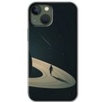 MRCİLETİSİM mrc34159 Space Planet Kılıf Baskılı Kapak 5D Tam Kaplayan Cam iPhone 13 ile uyumlu