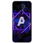 MRCİLETİSİM (mrc34732) Dark Neon Yaprak A Harfi Kılıf HD Desen Baskılı Arka Kapak+Temperli Cam Oppo A5 2020 ile uyumlu
