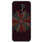MRCİLETİSİM (mrc34895) Mandala Flower Wal Kılıf HD Desen Baskılı Arka Kapak Oppo A5 2020 ile uyumlu