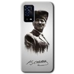 MRCİLETİSİM (mrc38019) Mustafa Kemal Atatürk Kılıf HD Desen Baskılı Arka Kapak+Temperli Cam Oppo A55 ile uyumlu