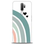 MRCİLETİSİM (mrc4064) Tam Ekran Koruyucu Kılıf HD Baskılı Kılıf Gökkuşağı ve Kalpler Oppo A9 2020 ile uyumlu