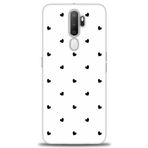 MRCİLETİSİM (mrc4085) Tam Ekran Koruyucu Kılıf HD Baskılı Kılıf Siyah Kalpler Oppo A9 2020 ile uyumlu