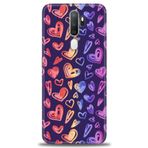 MRCİLETİSİM (mrc4094) Tam Ekran Koruyucu Kılıf HD Baskılı Kılıf Renkli Kalpler Oppo A9 2020 ile uyumlu