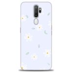 MRCİLETİSİM (mrc4098) Tam Ekran Koruyucu Kılıf HD Baskılı Kılıf Beyaz Papatyalar Oppo A9 2020 ile uyumlu