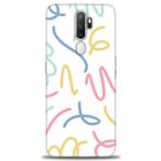 MRCİLETİSİM (mrc4121) Tam Ekran Koruyucu Kılıf HD Baskılı Kılıf Renkli Çizgiler Oppo A9 2020 ile uyumlu