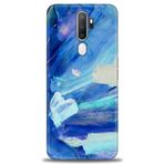 MRCİLETİSİM (mrc4139) Tam Ekran Koruyucu Kılıf HD Baskılı Kılıf Mavi Beyaz Oppo A9 2020 ile uyumlu