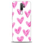 MRCİLETİSİM (mrc4144) Tam Ekran Koruyucu Kılıf HD Baskılı Kılıf Pembe Kalpler Oppo A9 2020 ile uyumlu