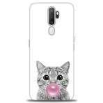 MRCİLETİSİM (mrc4163) Tam Ekran Koruyucu Kılıf HD Baskılı Kılıf Cat Oppo A9 2020 ile uyumlu