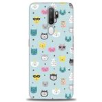 MRCİLETİSİM (mrc4164) Tam Ekran Koruyucu Kılıf HD Baskılı Kılıf Cats Oppo A9 2020 ile uyumlu