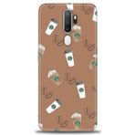 MRCİLETİSİM (mrc4166) Tam Ekran Koruyucu Kılıf HD Baskılı Kılıf Kahveler Oppo A9 2020 ile uyumlu