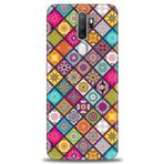 MRCİLETİSİM (mrc4168) Tam Ekran Koruyucu Kılıf HD Baskılı Kılıf Renkli Mozaik Oppo A9 2020 ile uyumlu