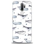 MRCİLETİSİM (mrc4170) Tam Ekran Koruyucu Kılıf HD Baskılı Kılıf Balinalar Oppo A9 2020 ile uyumlu