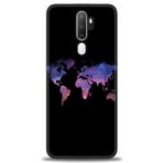 MRCİLETİSİM (mrc4196) Tam Ekran Koruyucu Kılıf HD Baskılı Kılıf Dünya Haritası Oppo A9 2020 ile uyumlu