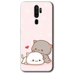 MRCİLETİSİM (mrc43174) Kedi Aşkı Kılıf HD Desen Baskılı Arka Kapak+Temperli Cam Oppo A9 2020 ile uyumlu