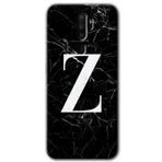 MRCİLETİSİM (mrc44025) Siyah Mermer Desenli Z Harfi Kılıf HD Desen Baskılı Arka Kapak Oppo A9 2020 ile uyumlu