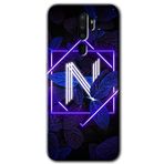 MRCİLETİSİM (mrc44097) Dark Neon Yaprak N Harfi Kılıf HD Desen Baskılı Arka Kapak Oppo A9 2020 ile uyumlu