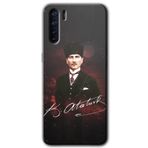MRCİLETİSİM (mrc45163) Kemal Atatürk Kılıf HD Desen Baskılı Arka Kapak Oppo A91 ile uyumlu