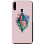MRCİLETİSİM mrc4773 Flamingo Kılıf Baskılı Kapak 5D Tam Kaplayan Cam Samsung Galaxy A20s ile uyumlu