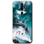 MRCİLETİSİM mrc47987 Deniz Kıyısı Kılıf Baskılı Kapak 5D Tam Kaplayan Cam Oppo A9 2020 ile uyumlu
