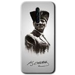 MRCİLETİSİM mrc50504 Mustafa Kemal Atatürk Kılıf Baskılı Kapak 5D Tam Kaplayan Cam Oppo Reno 2z ile uyumlu