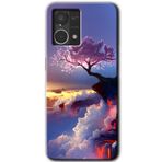 MRCİLETİSİM (mrc56359) Wash Red Wall Kılıf HD Desen Baskılı Arka Kapak Oppo Reno 7 4G ile uyumlu