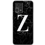MRCİLETİSİM (mrc56675) Siyah Mermer Desenli Z Harfi Kılıf HD Desen Baskılı Arka Kapak Oppo Reno 7 4G ile uyumlu