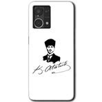 MRCİLETİSİM (mrc56712) Kemal Atatürk İmza Kılıf HD Desen Baskılı Arka Kapak Oppo Reno 7 4G ile uyumlu