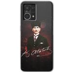 MRCİLETİSİM (mrc56713) Kemal Atatürk Kılıf HD Desen Baskılı Arka Kapak Oppo Reno 7 4G ile uyumlu