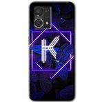 MRCİLETİSİM (mrc56744) Dark Neon Yaprak K Harfi Kılıf HD Desen Baskılı Arka Kapak Oppo Reno 7 4G ile uyumlu