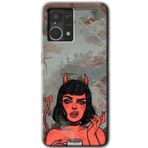 MRCİLETİSİM (mrc56752) Devil Girl Kılıf HD Desen Baskılı Arka Kapak Oppo Reno 7 4G ile uyumlu