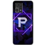 MRCİLETİSİM (mrc56762) Dark Neon Yaprak P Harfi Kılıf HD Desen Baskılı Arka Kapak Oppo Reno 7 4G ile uyumlu