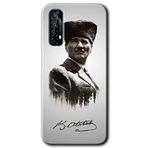 MRCİLETİSİM mrc57654 Mustafa Kemal Atatürk Kılıf Baskılı Kapak 5D Tam Kaplayan Cam Realme 7 ile uyumlu