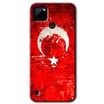 MRCİLETİSİM mrc59811 Albayrak 2 Kılıf Baskılı Kapak 5D Tam Kaplayan Cam Realme C21 ile uyumlu