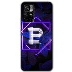 MRCİLETİSİM (mrc61131) Dark Neon Yaprak B Harfi Kılıf HD Desen Baskılı Arka Kapak Poco M4 Pro 5G ile uyumlu