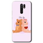 MRCİLETİSİM mrc61298 Sevgili Ayıcık Kılıf Baskılı Kapak 5D Tam Kaplayan Cam Xiaomi Redmi 9 ile uyumlu