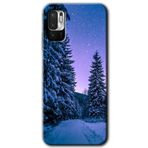 MRCİLETİSİM (mrc65729) Kış Manzarası Kılıf HD Desen Baskılı Arka Kapak+Temperli Cam Xiaomi Redmi Note 10 5G ile uyumlu