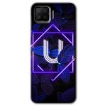 MRCİLETİSİM (mrc667) Dark Neon Yaprak U Harfi Kılıf Baskılı Kapak Tam Kaplayan Mat Seramik Oppo A73 ile uyumlu