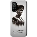 MRCİLETİSİM mrc68104 Mustafa Kemal Atatürk Kılıf Baskılı Kapak 5D Tam Kaplayan Cam Xiaomi Mi 10T Pro ile uyumlu