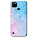 MRCİLETİSİM (mrc71164) Blue Art Kılıf HD Desen Baskılı Arka Kapak+Temperli Cam Realme C21 ile uyumlu