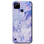 MRCİLETİSİM (mrc71205) Spots Lilac Kılıf HD Desen Baskılı Arka Kapak+Temperli Cam Realme C21 ile uyumlu