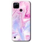 MRCİLETİSİM (mrc71206) Kabarmış Leke Kılıf HD Desen Baskılı Arka Kapak+Temperli Cam Realme C21 ile uyumlu