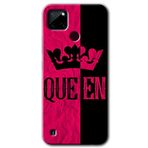 MRCİLETİSİM (mrc71223) Queen Kılıf HD Desen Baskılı Arka Kapak+Temperli Cam Realme C21 ile uyumlu