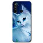 MRCİLETİSİM (mrc72413) Cat Glance Kılıf HD Desen Baskılı Arka Kapak Realme 5i ile uyumlu
